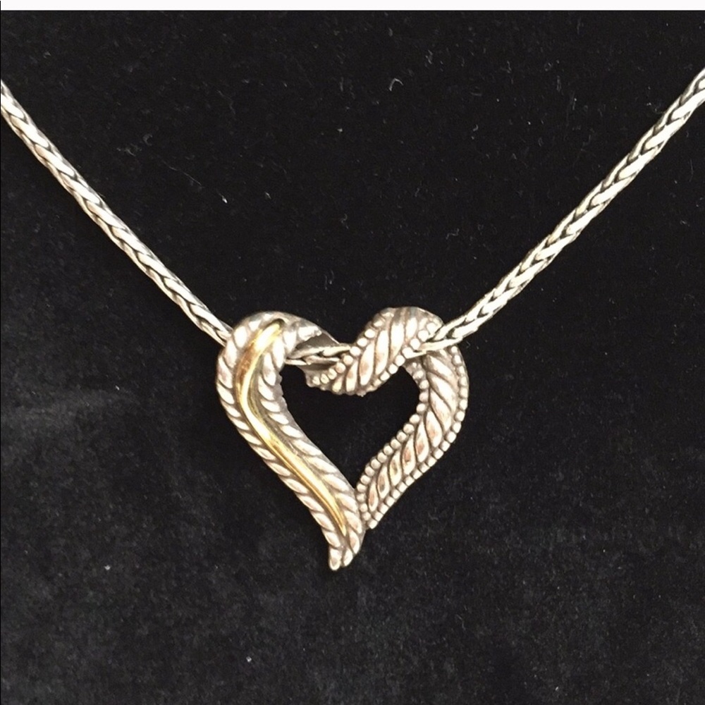 BRIGHTON- Silver Cord With Open Heart Pendant ❤️ - Picture 2 of 3